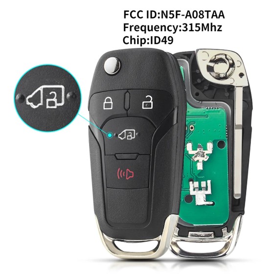 Ford Transit 4 Button Flip Key 2019-2025 For N5F-A08TAA | Aftermarket